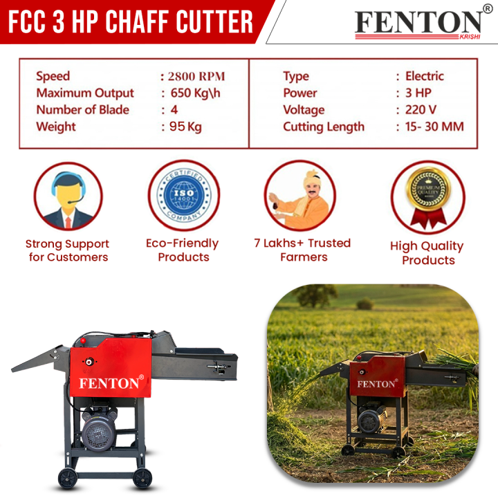 Fenton FCC Chaff Cutter 3 HP Electric Heavy Duty Machine – thumb