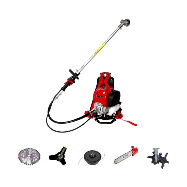 Fenton Krishi 50cc Pro Back Pack Brush Cutter Chainsaw With Tiller (5in1)