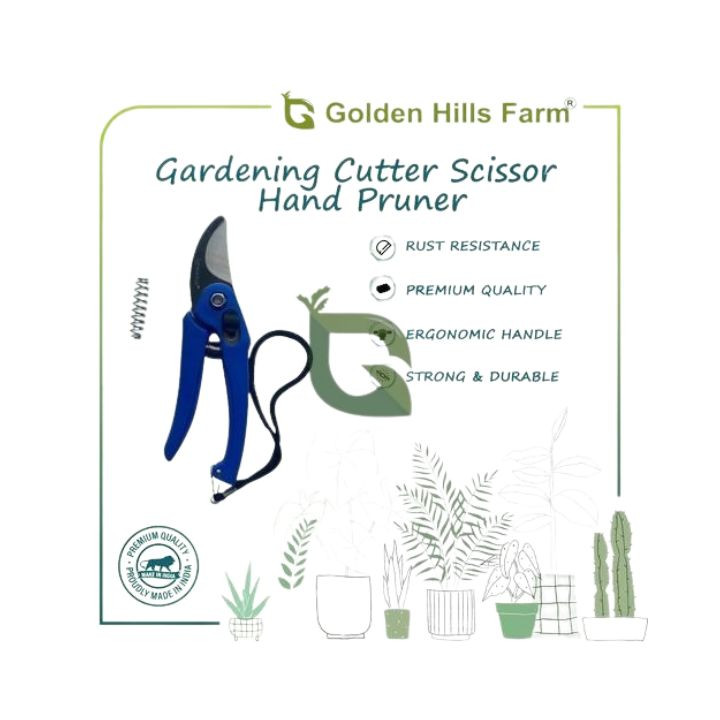 Golden Hills Farm Heavy Duty Hand Pruner Cutter - 1 Pc (Steel Blades)