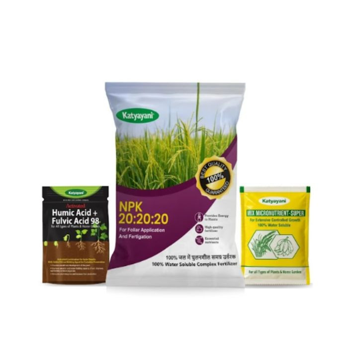 Katyayani NPK 20 20 20 Fertilizer with 2 Sample -Mix Micronutrients and Organic Humic Acid