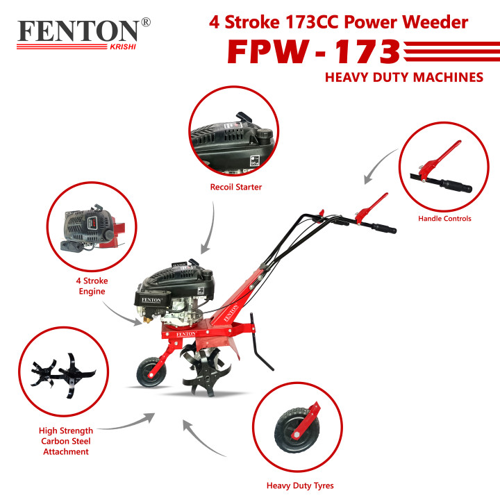 FENTON Krishi FPW-270 4 Stroke 270CC 9HP Heavy Duty Power Weeder – thumb