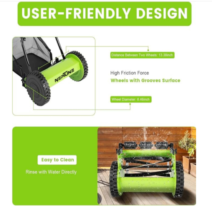 Neptune LMM-16 Manual Lawn Mower with 16 Inch Cutting Width – thumb