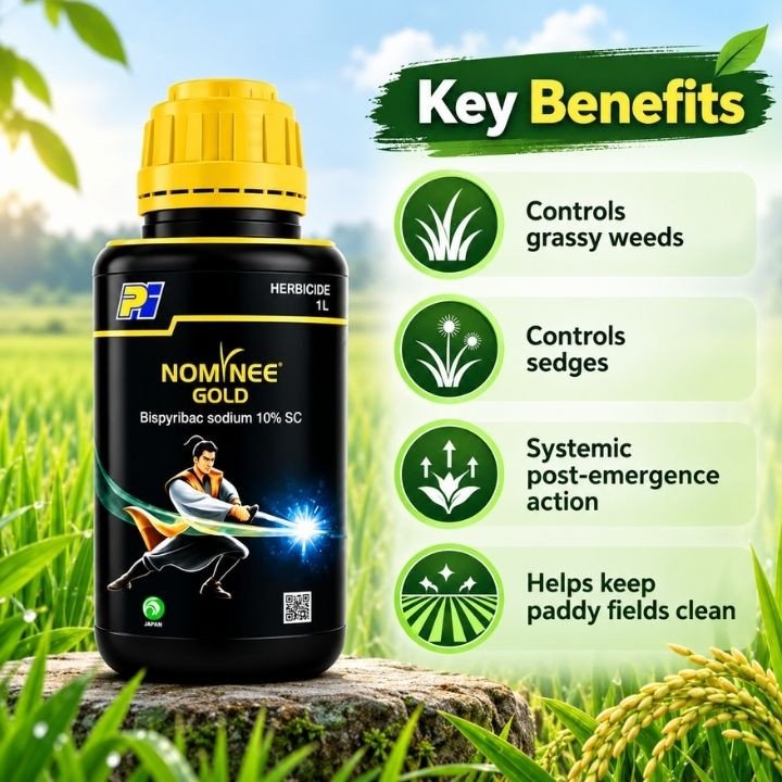 Nominee Gold Bispyribac Sodium 10% SC Herbicide – thumb