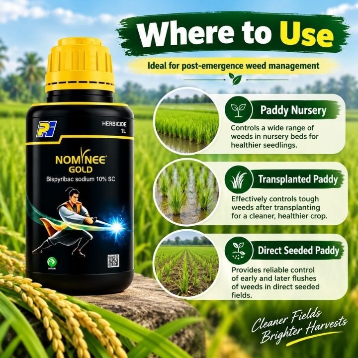 Nominee Gold Bispyribac Sodium 10% SC Herbicide – thumb
