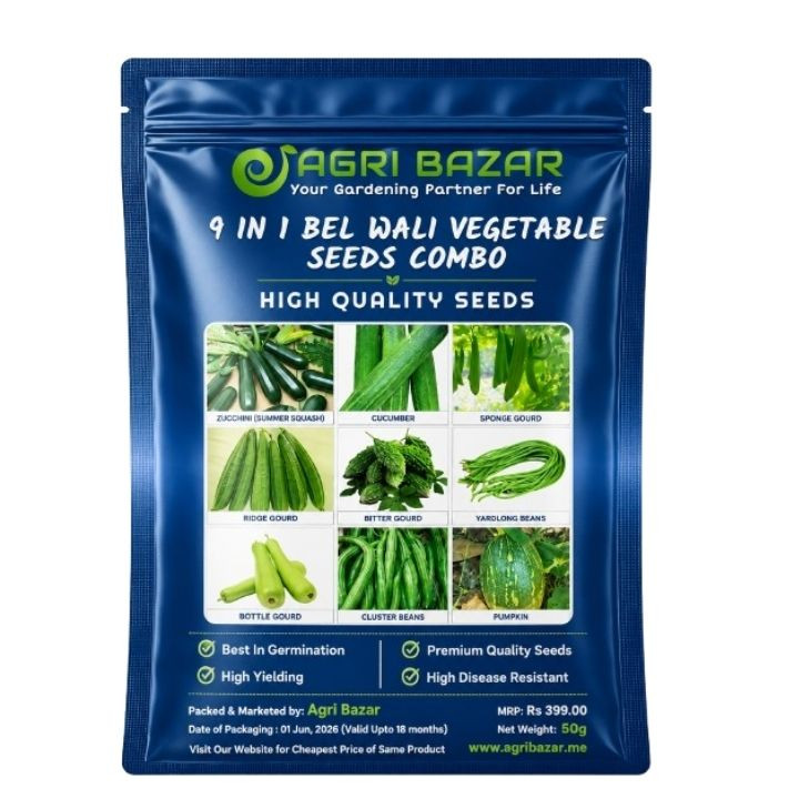 Agri Bazar 9 in 1 Bel Wali Vegetable Seeds Combo Pack