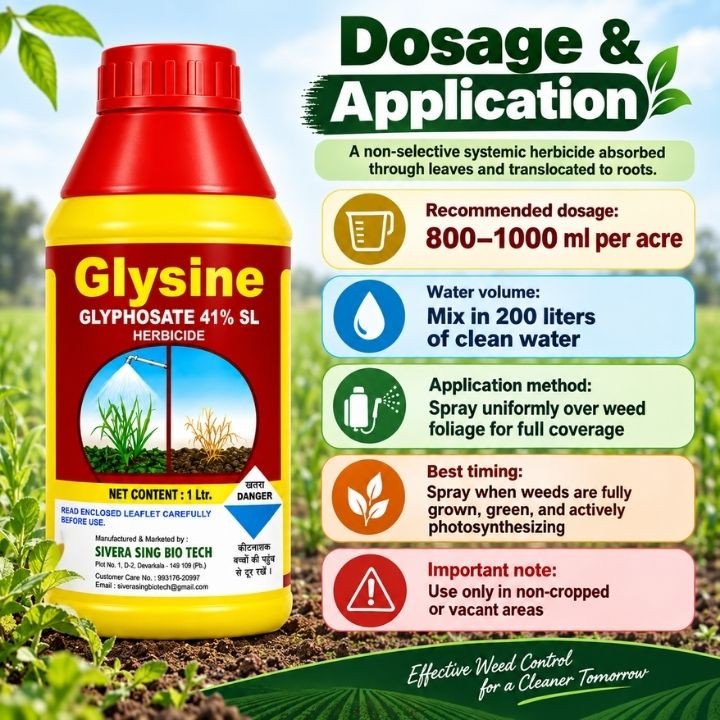 Silver Glysine Glyphosate 41% SL Herbicide